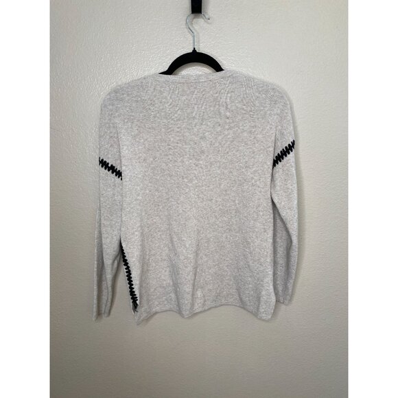 Alya Womens Tan Crewneck Sweater Medium viscose long sleeve pullover lightweight - Picture 2 of 7